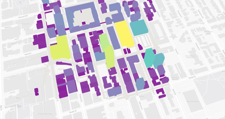 Per-building carbon emissions map in CityDigitalTwin