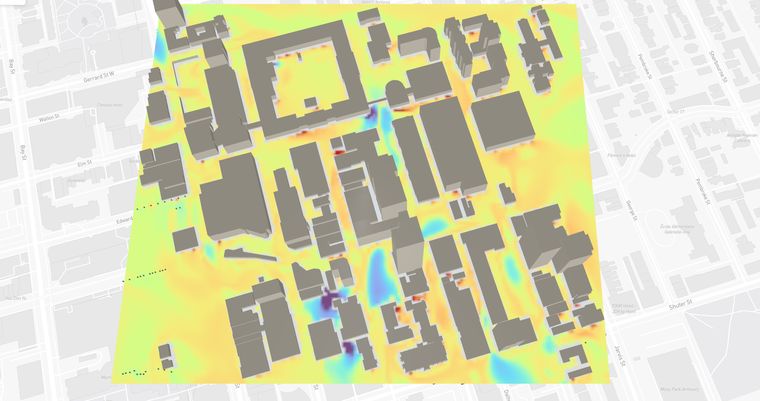 UTCI thermal-comfort map over downtown Toronto in CityDigitalTwin