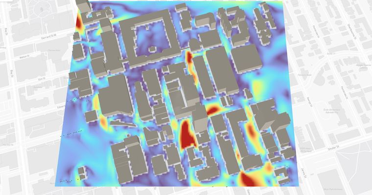 Pedestrian-level wind-speed field in CityDigitalTwin